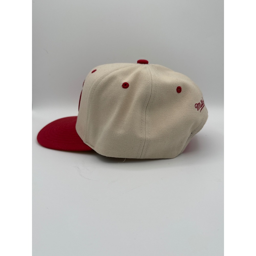 Mitchell & Ness Houston Rockets Snapback Hat Cream Red NBA - Picture 2 of 9